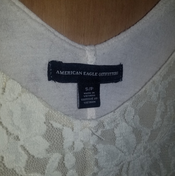 American Eagle Outfitters Cream Lace L/S Blouse - Picture 2 of 4